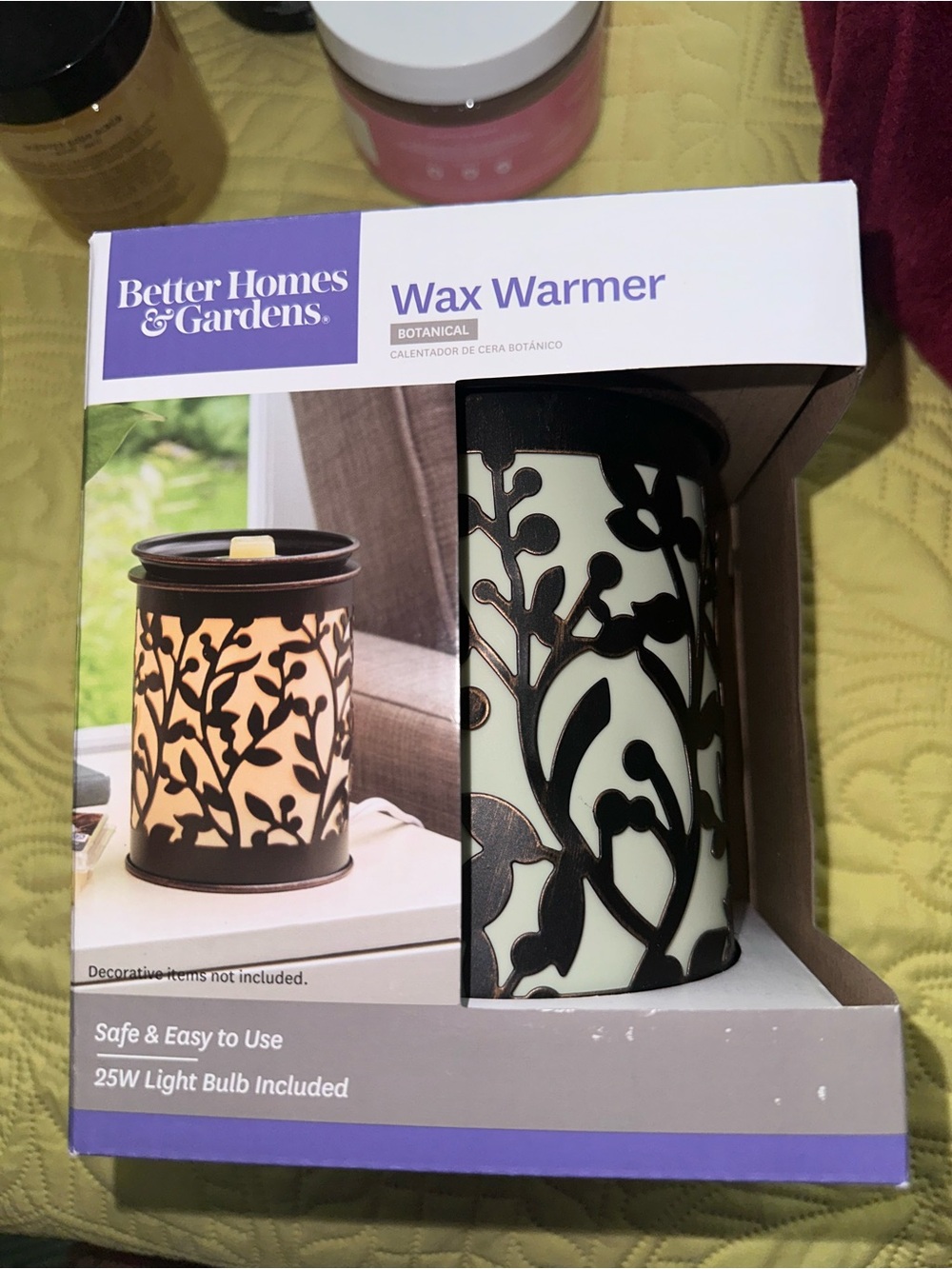 Better Homes And Gardens Black and Cream Botanical Wax Warmer
